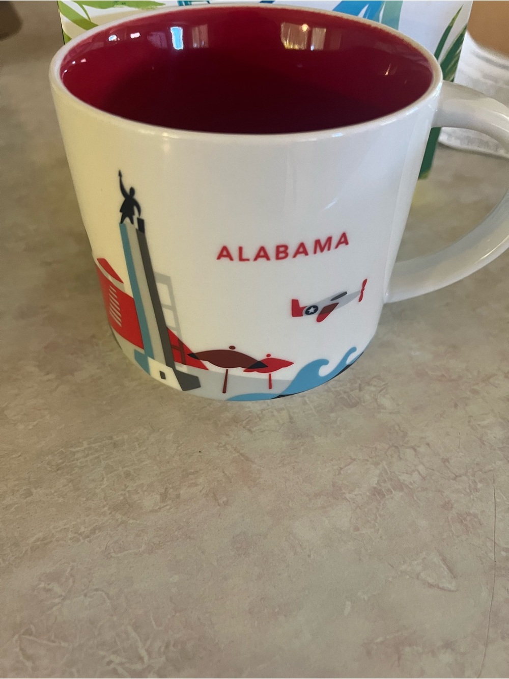Starbucks Alabama White Exterior Red Interior Cityscape Mug